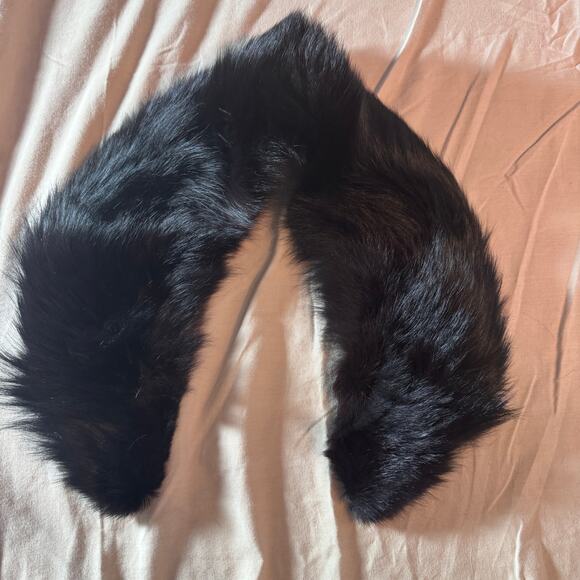 Vintage Faux Fur Detached Black Collar approx 30" long - Picture 5 of 5